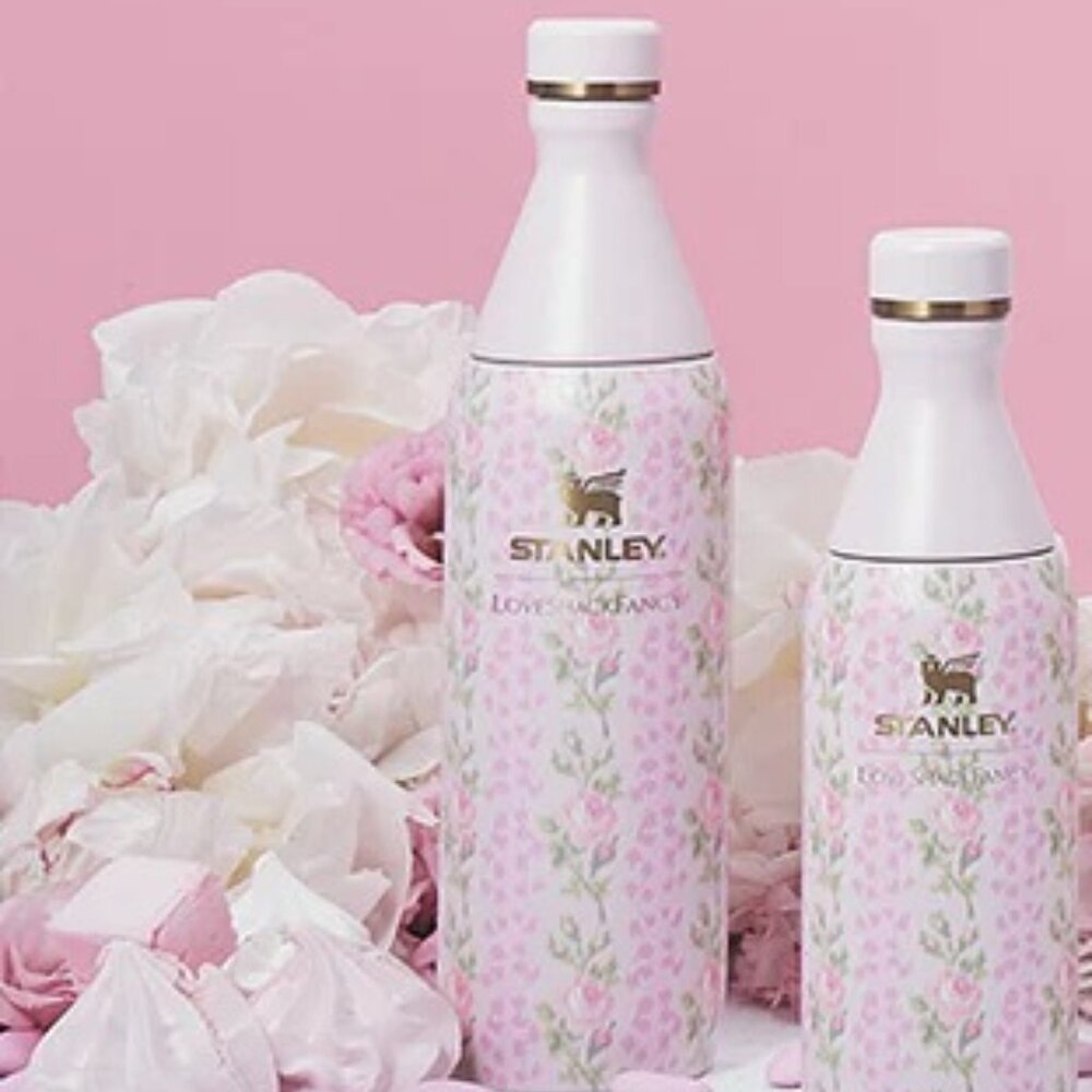 Two Stanley x LoveShackFancy All Day Slim Bottles | 20 + 12 oz [2 Bottles] New!